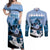 Kentucky Horse Racing Couples Matching Off Shoulder Maxi Dress and Long Sleeve Button Shirt Derby Mint Julep Girl - Blue Pastel LT14