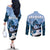 Kentucky Horse Racing Couples Matching Off The Shoulder Long Sleeve Dress and Long Sleeve Button Shirt Derby Mint Julep Girl - Blue Pastel LT14