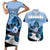 Kentucky Horse Racing Couples Matching Short Sleeve Bodycon Dress and Hawaiian Shirt Derby Mint Julep Girl - Blue Pastel LT14