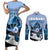 Kentucky Horse Racing Couples Matching Short Sleeve Bodycon Dress and Long Sleeve Button Shirt Derby Mint Julep Girl - Blue Pastel LT14