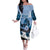 Kentucky Horse Racing Family Matching Off The Shoulder Long Sleeve Dress and Hawaiian Shirt Derby Mint Julep Girl - Blue Pastel LT14
