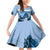 Kentucky Horse Racing Family Matching Off Shoulder Short Dress and Hawaiian Shirt Derby Mint Julep Girl - Blue Pastel LT14