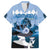 Kentucky Horse Racing Family Matching Off Shoulder Short Dress and Hawaiian Shirt Derby Mint Julep Girl - Blue Pastel LT14