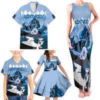 Kentucky Horse Racing Family Matching Tank Maxi Dress and Hawaiian Shirt Derby Mint Julep Girl - Blue Pastel LT14