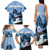 Kentucky Horse Racing Family Matching Tank Maxi Dress and Hawaiian Shirt Derby Mint Julep Girl - Blue Pastel LT14