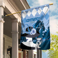 Kentucky Horse Racing Garden Flag Derby Mint Julep Girl - Blue Pastel LT14
