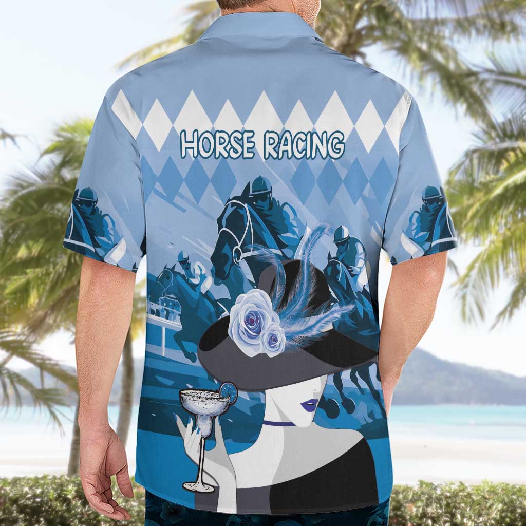Kentucky Horse Racing Hawaiian Shirt Derby Mint Julep Girl - Blue Pastel LT14