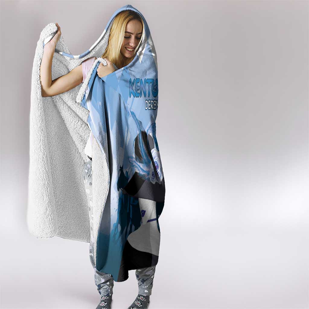 Kentucky Horse Racing Hooded Blanket Derby Mint Julep Girl - Blue Pastel LT14