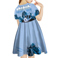 Kentucky Horse Racing Kid Short Sleeve Dress Derby Mint Julep Girl - Blue Pastel LT14