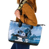 Kentucky Horse Racing Leather Tote Bag Derby Mint Julep Girl - Blue Pastel LT14