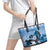 Kentucky Horse Racing Leather Tote Bag Derby Mint Julep Girl - Blue Pastel LT14