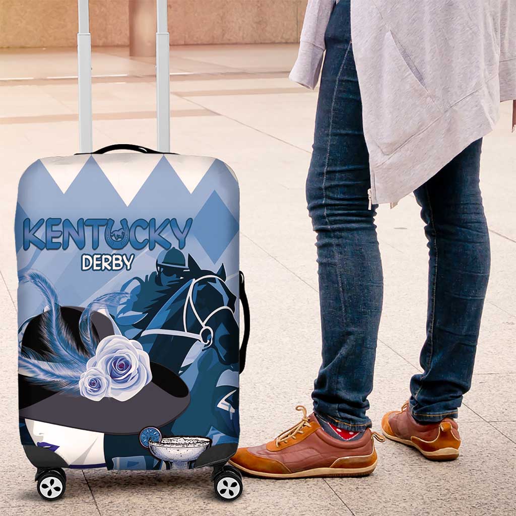 Kentucky Horse Racing Luggage Cover Derby Mint Julep Girl - Blue Pastel LT14