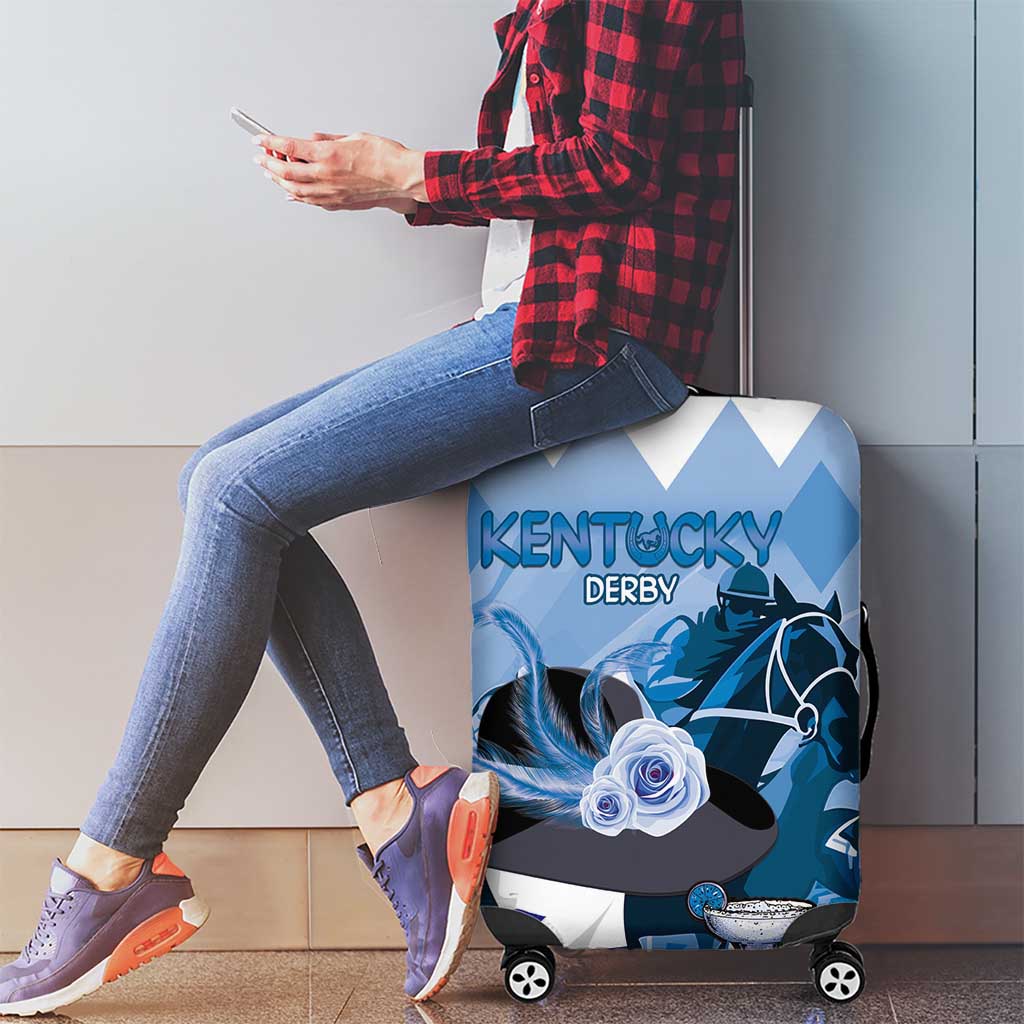 Kentucky Horse Racing Luggage Cover Derby Mint Julep Girl - Blue Pastel LT14
