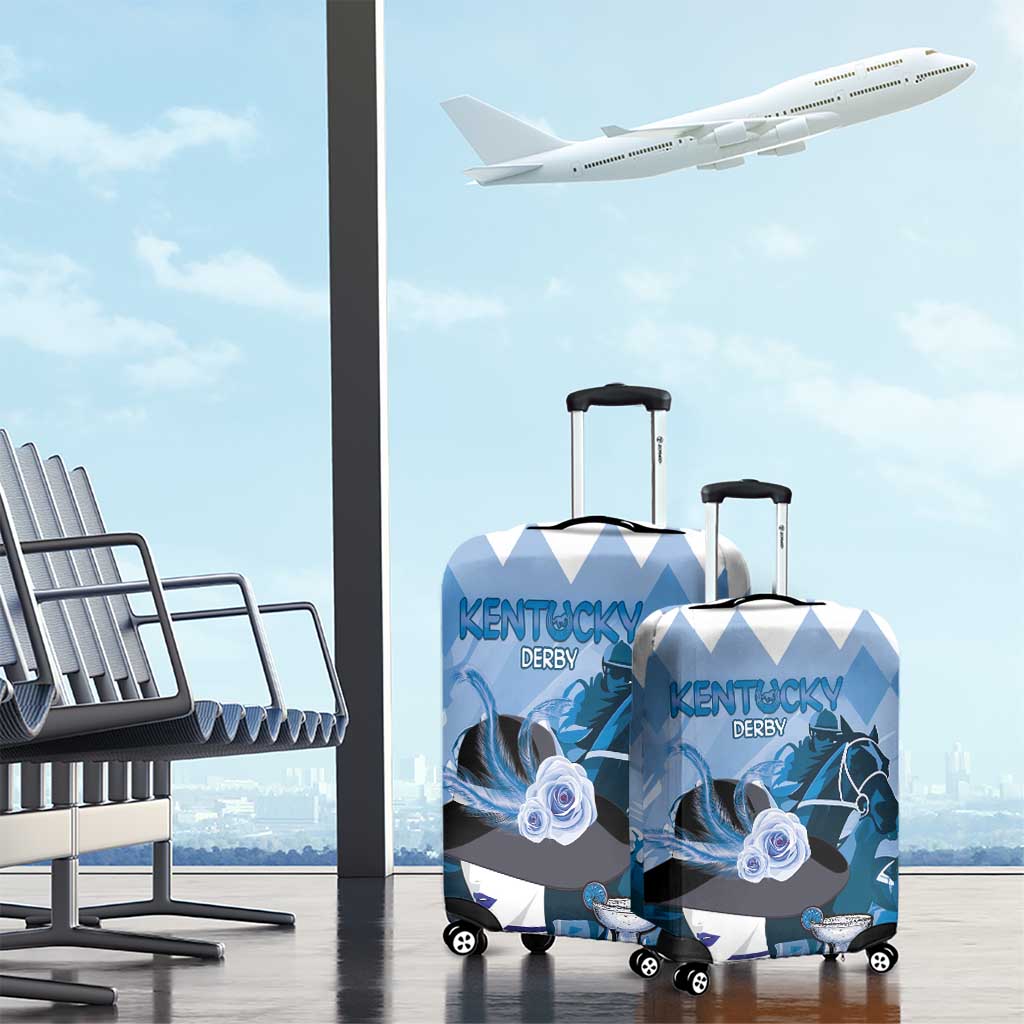 Kentucky Horse Racing Luggage Cover Derby Mint Julep Girl - Blue Pastel LT14