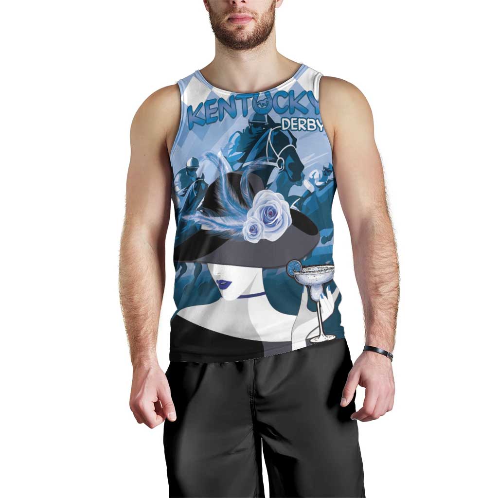 Kentucky Horse Racing Men Tank Top Derby Mint Julep Girl - Blue Pastel LT14