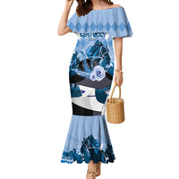 Kentucky Horse Racing Mermaid Dress Derby Mint Julep Girl - Blue Pastel LT14