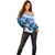 Kentucky Horse Racing Off Shoulder Sweater Derby Mint Julep Girl - Blue Pastel LT14