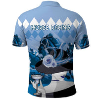 Kentucky Horse Racing Polo Shirt Derby Mint Julep Girl - Blue Pastel LT14