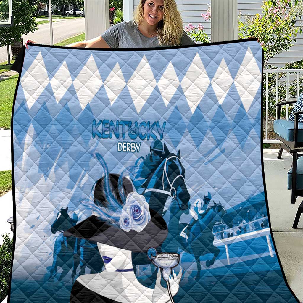 2024 Kentucky Horse Racing Quilt Derby Mint Julep Girl - Blue Pastel