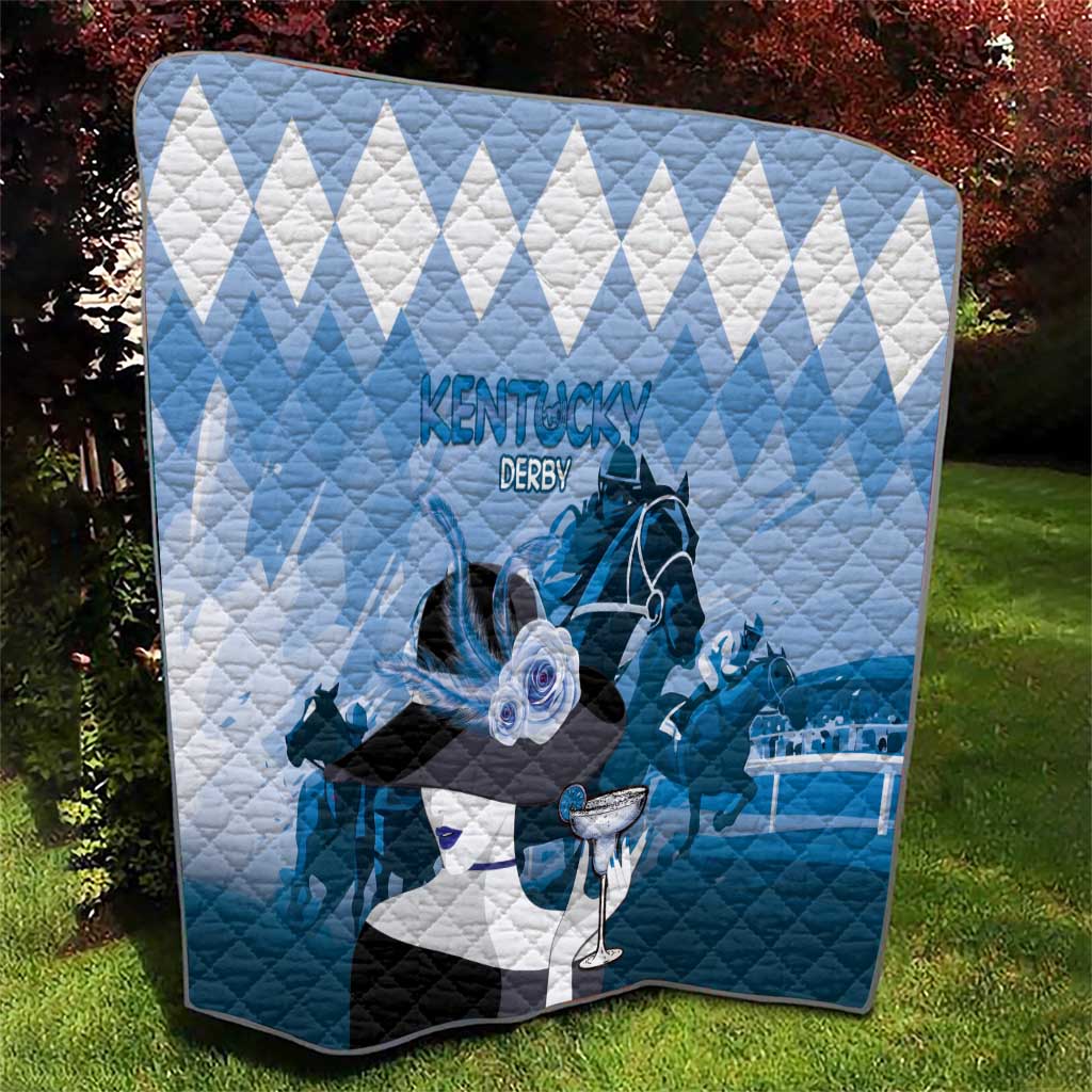 Kentucky Horse Racing Quilt Derby Mint Julep Girl - Blue Pastel LT14