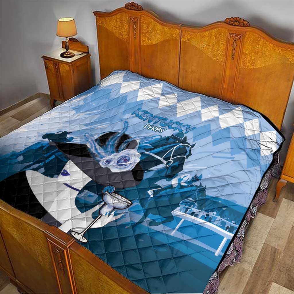 Kentucky Horse Racing Quilt Derby Mint Julep Girl - Blue Pastel LT14
