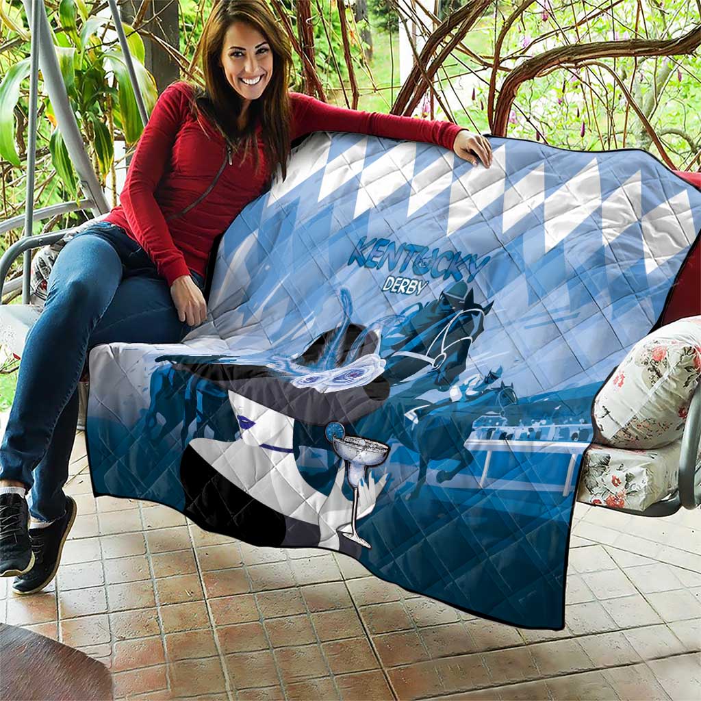 Kentucky Horse Racing Quilt Derby Mint Julep Girl - Blue Pastel LT14