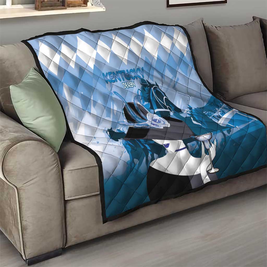 Kentucky Horse Racing Quilt Derby Mint Julep Girl - Blue Pastel LT14