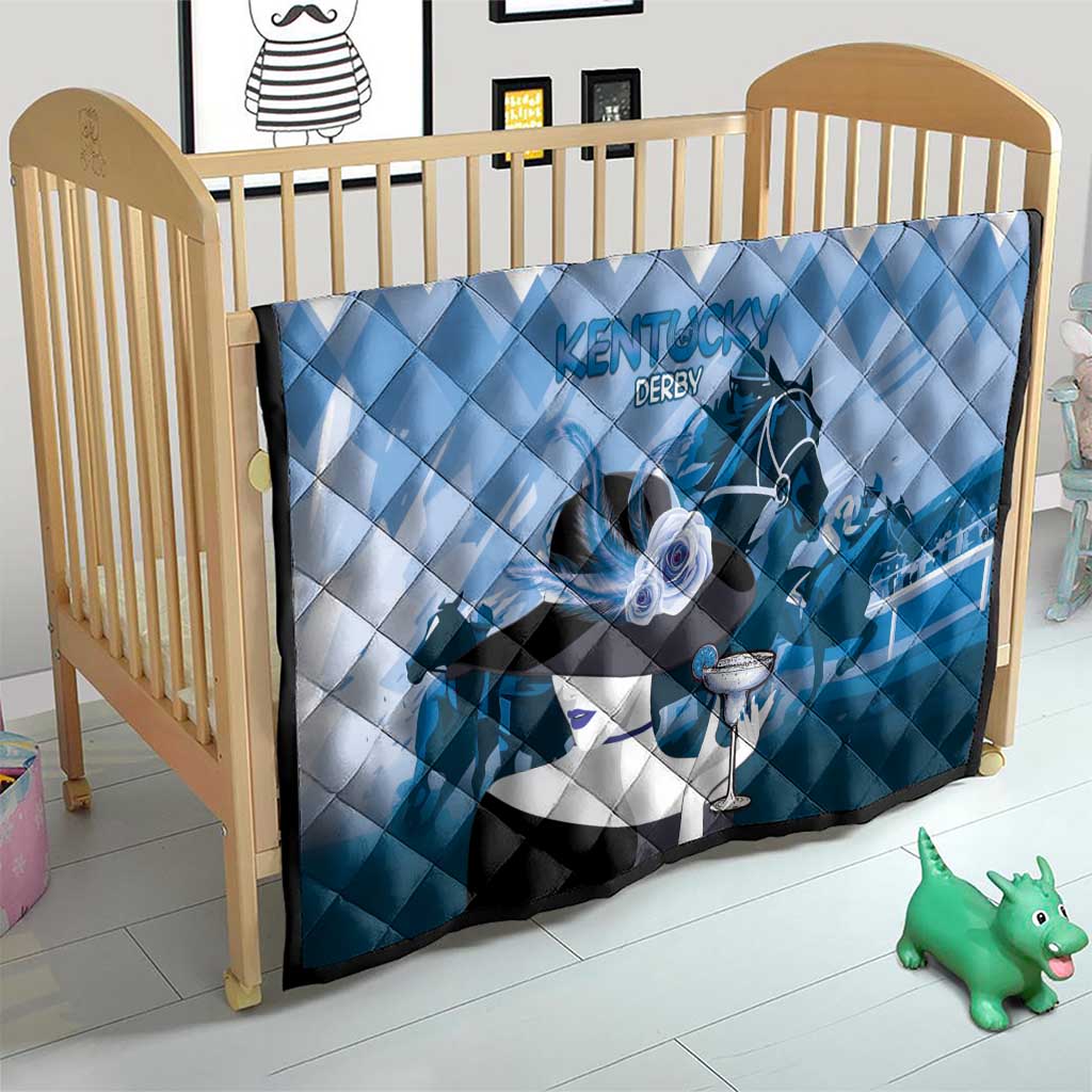 Kentucky Horse Racing Quilt Derby Mint Julep Girl - Blue Pastel LT14