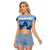 Kentucky Horse Racing Raglan Cropped T Shirt Derby Mint Julep Girl - Blue Pastel LT14