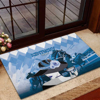 Kentucky Horse Racing Rubber Doormat Derby Mint Julep Girl - Blue Pastel LT14