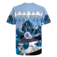 Kentucky Horse Racing Rugby Jersey Derby Mint Julep Girl - Blue Pastel LT14