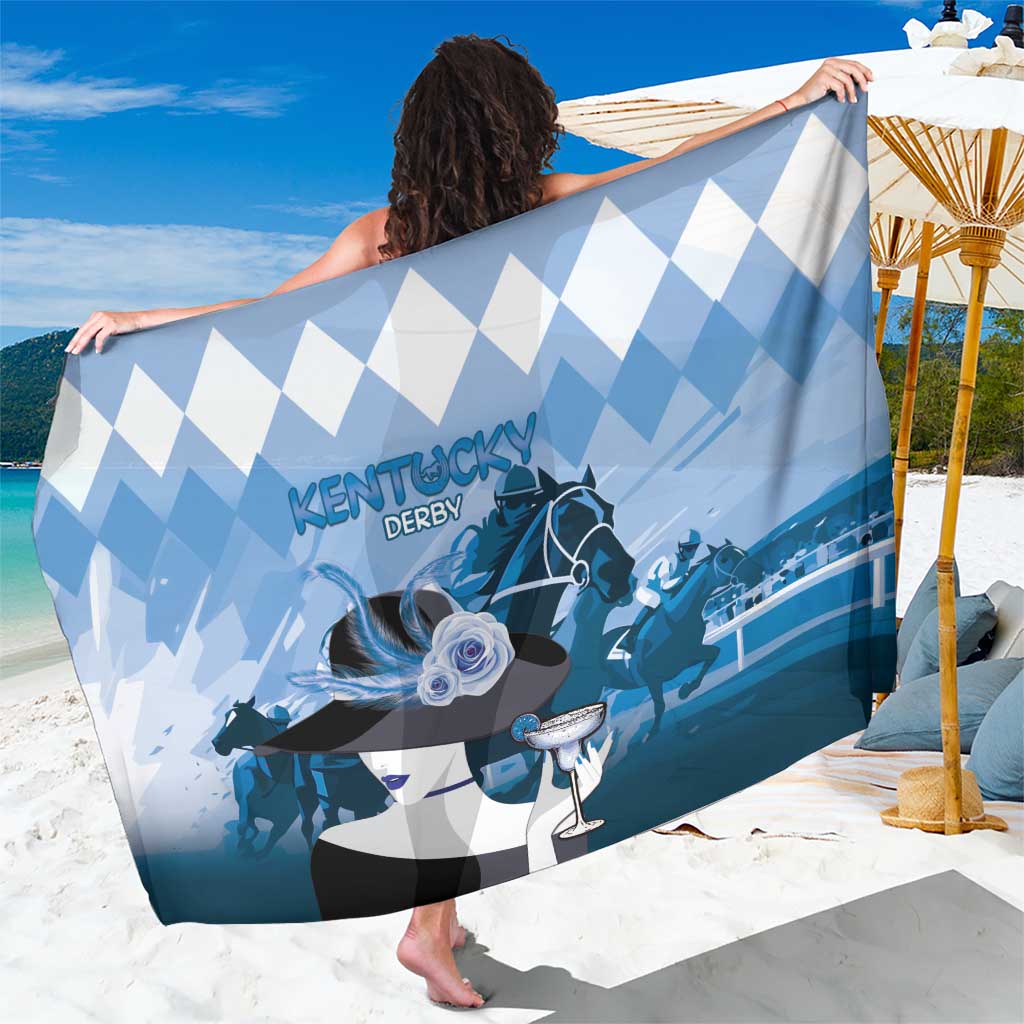 Kentucky Horse Racing Sarong Derby Mint Julep Girl - Blue Pastel LT14