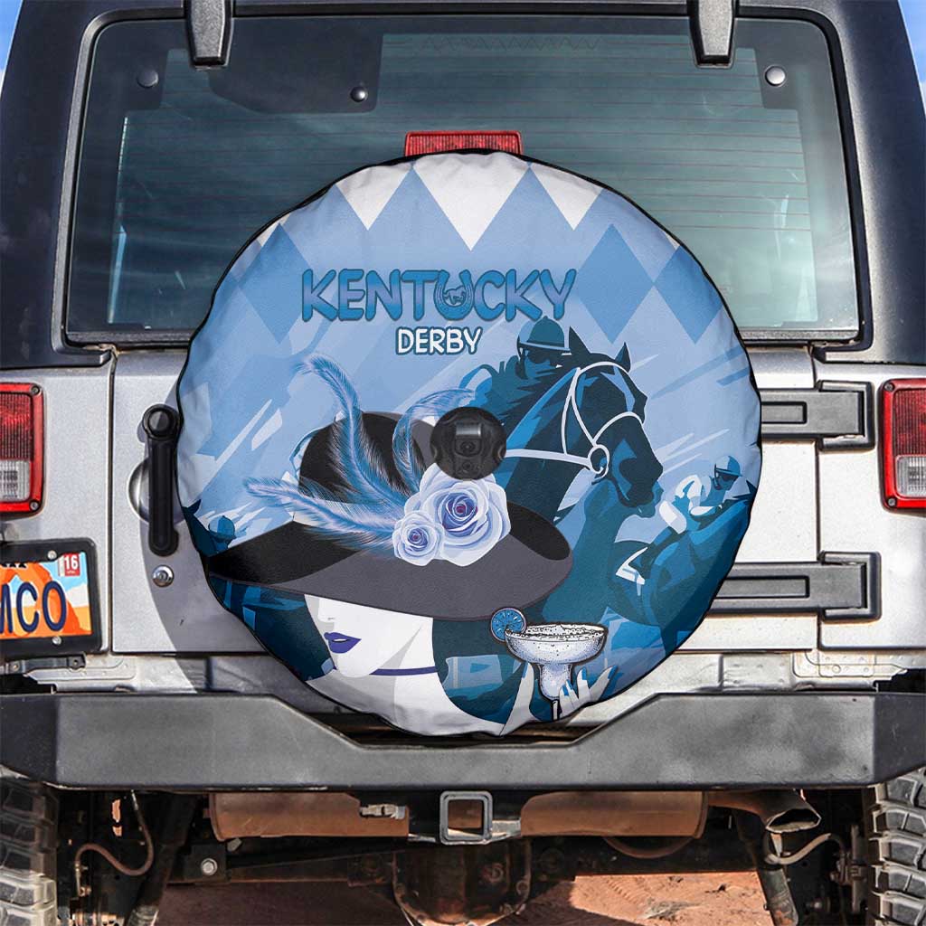 2024 Kentucky Horse Racing Spare Tire Cover Derby Mint Julep Girl - Blue Pastel