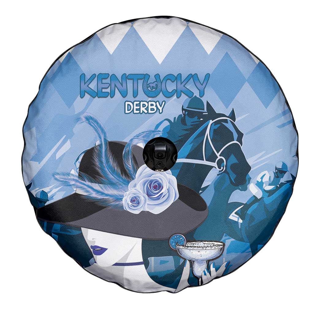 Kentucky Horse Racing Spare Tire Cover Derby Mint Julep Girl - Blue Pastel LT14
