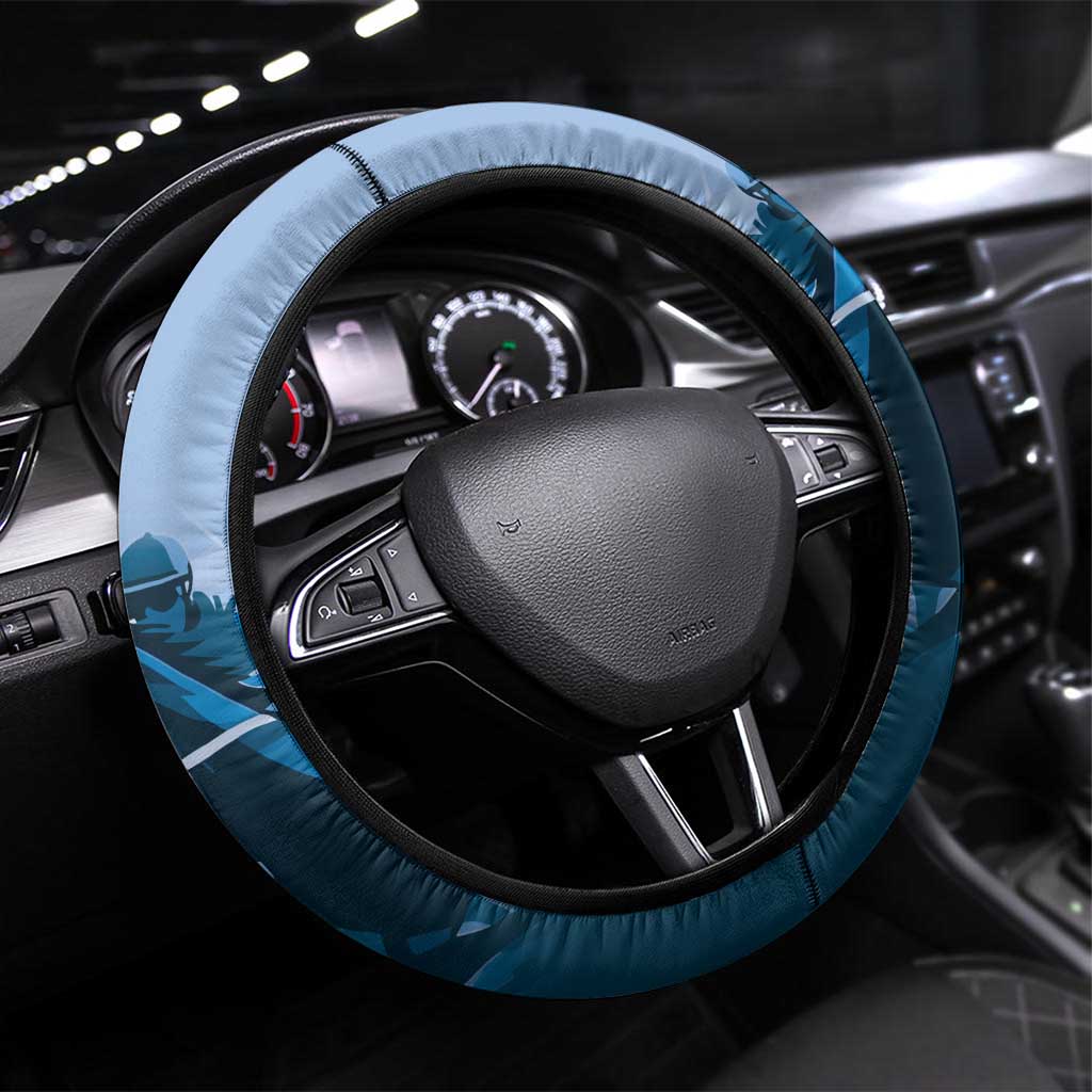 Kentucky Horse Racing Steering Wheel Cover Derby Mint Julep Girl - Blue Pastel LT14