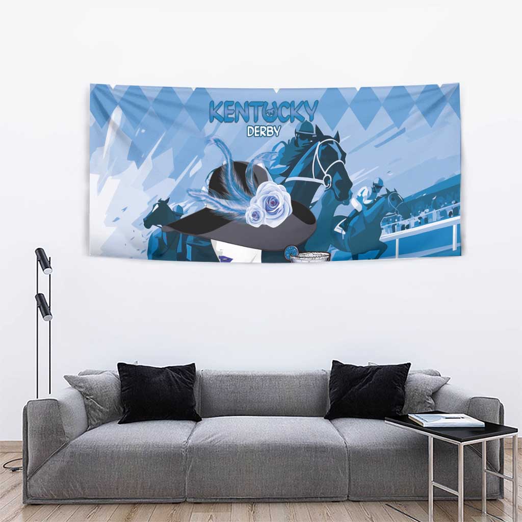 Kentucky Horse Racing Tapestry Derby Mint Julep Girl - Blue Pastel LT14