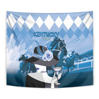 Kentucky Horse Racing Tapestry Derby Mint Julep Girl - Blue Pastel LT14