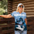 Kentucky Horse Racing Women Polo Shirt Derby Mint Julep Girl - Blue Pastel LT14