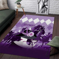 Kentucky Horse Racing Area Rug Derby Mint Julep Girl - Purple Pastel LT14