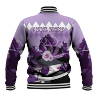 Kentucky Horse Racing Baseball Jacket Derby Mint Julep Girl - Purple Pastel LT14