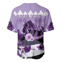 Kentucky Horse Racing Baseball Jersey Derby Mint Julep Girl - Purple Pastel LT14