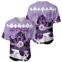 Kentucky Horse Racing Baseball Jersey Derby Mint Julep Girl - Purple Pastel LT14