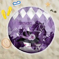 Kentucky Horse Racing Beach Blanket Derby Mint Julep Girl - Purple Pastel LT14