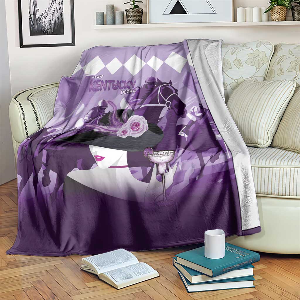 2024 Kentucky Horse Racing Blanket Derby Mint Julep Girl - Purple Pastel