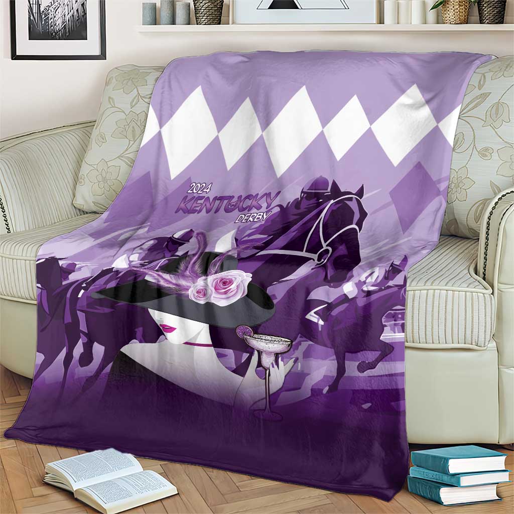Kentucky Horse Racing Blanket Derby Mint Julep Girl - Purple Pastel LT14