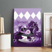 Kentucky Horse Racing Canvas Wall Art Derby Mint Julep Girl - Purple Pastel LT14