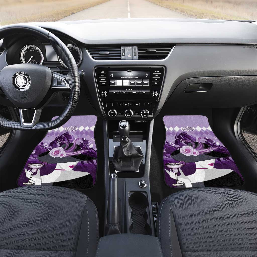 Kentucky Horse Racing Car Mats Derby Mint Julep Girl - Purple Pastel LT14
