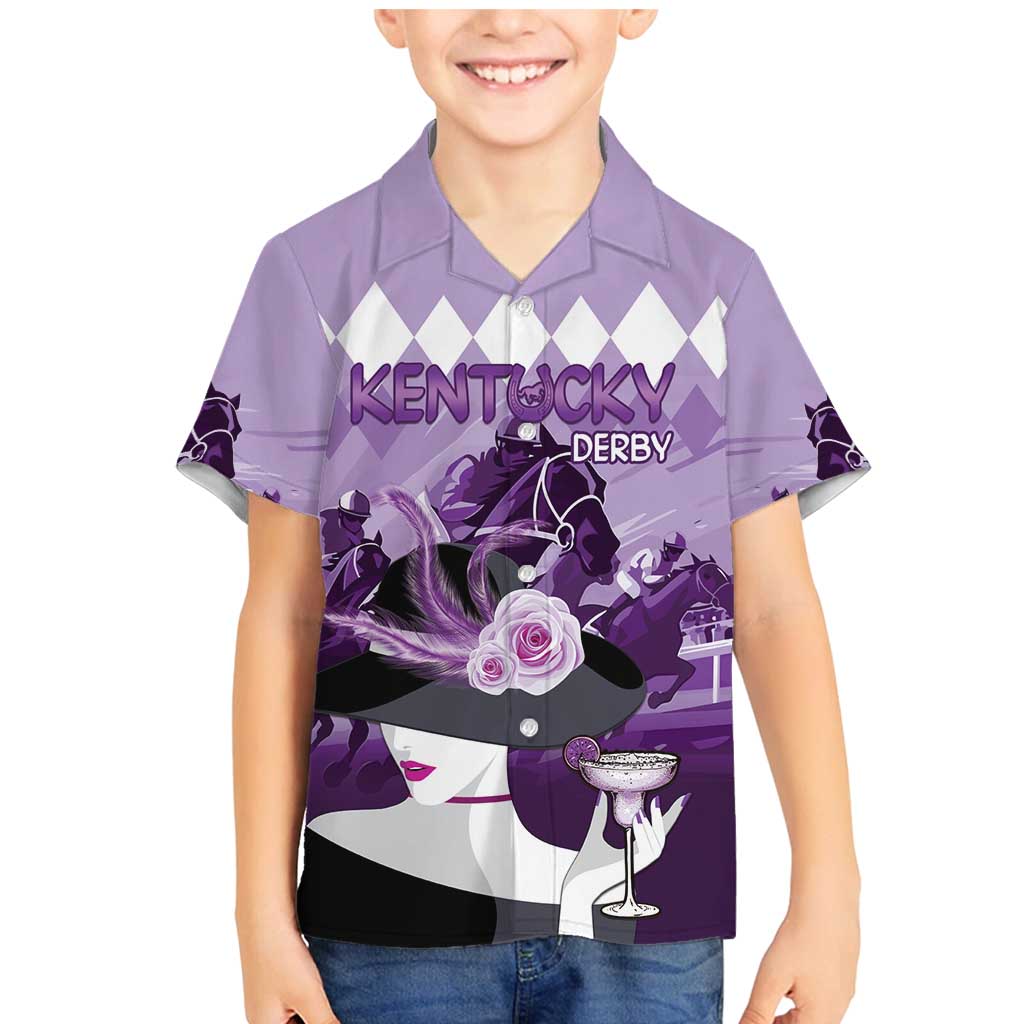Kentucky Horse Racing Family Matching Mermaid Dress and Hawaiian Shirt Derby Mint Julep Girl - Purple Pastel LT14