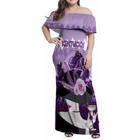 Kentucky Horse Racing Family Matching Off Shoulder Maxi Dress and Hawaiian Shirt Derby Mint Julep Girl - Purple Pastel LT14