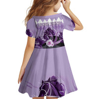 Kentucky Horse Racing Family Matching Off Shoulder Short Dress and Hawaiian Shirt Derby Mint Julep Girl - Purple Pastel LT14